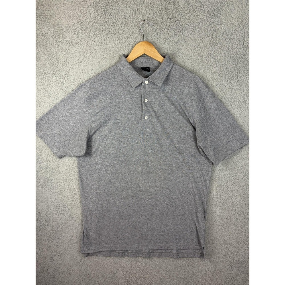 Dunning Polo Shirt Mens XL Gray Solid Golf Performance Jersey Knit Rugby Mens